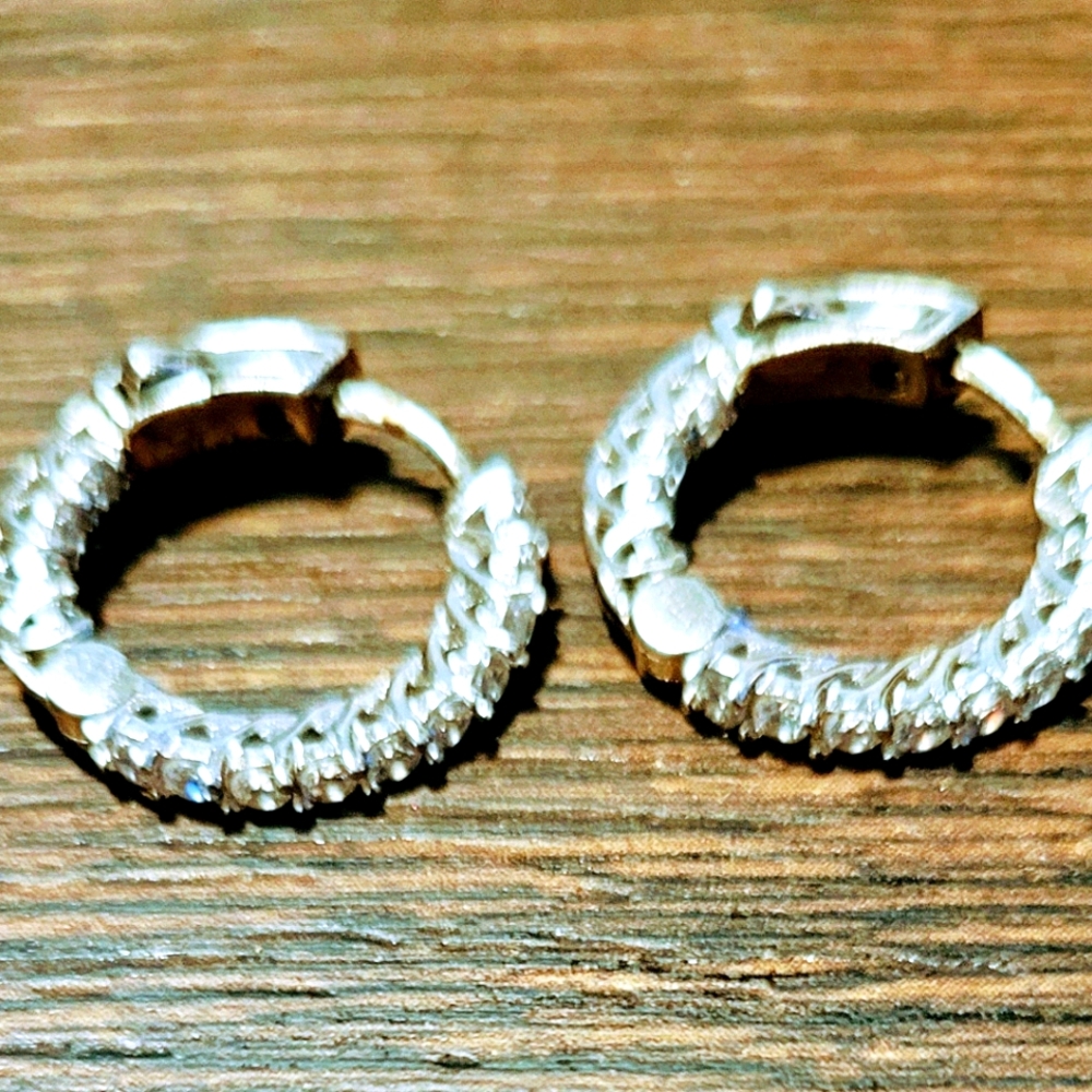 Silver Inside Out CZ Earrings